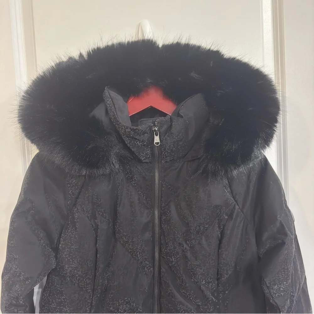 Obermeyer Bombshell Luxe Black Diamond Print Insulated Ski Snow Jacket